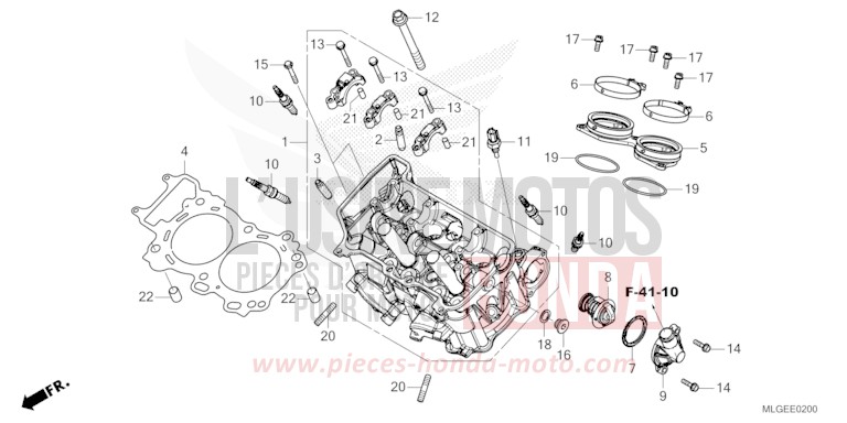 ZYLINDERKOPF von Africa Twin DCT GRAND PRIX RED (R380B) von 2023